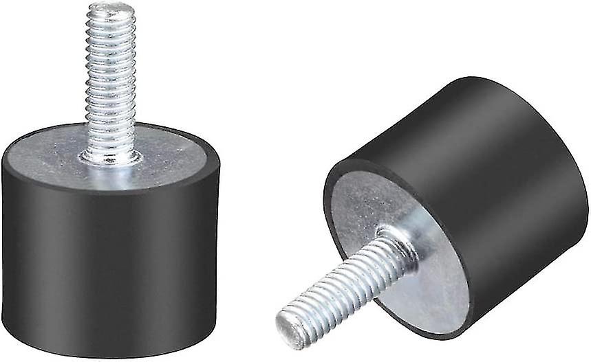 2pcs M6 Thread Rubber Mounts,vibration Isolators,cylindrical Shock Absorber With Studs(25x20mm)
