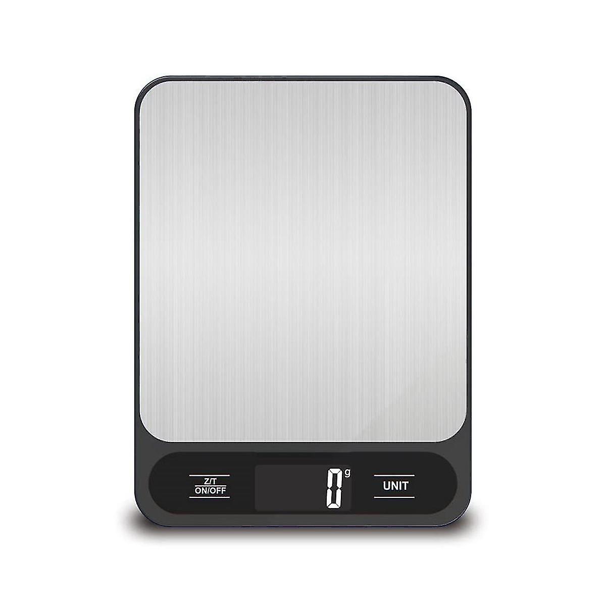 Portable Intelligent And Precise Professional Digital Kitchen Scale, Silver Black 10kg/1g