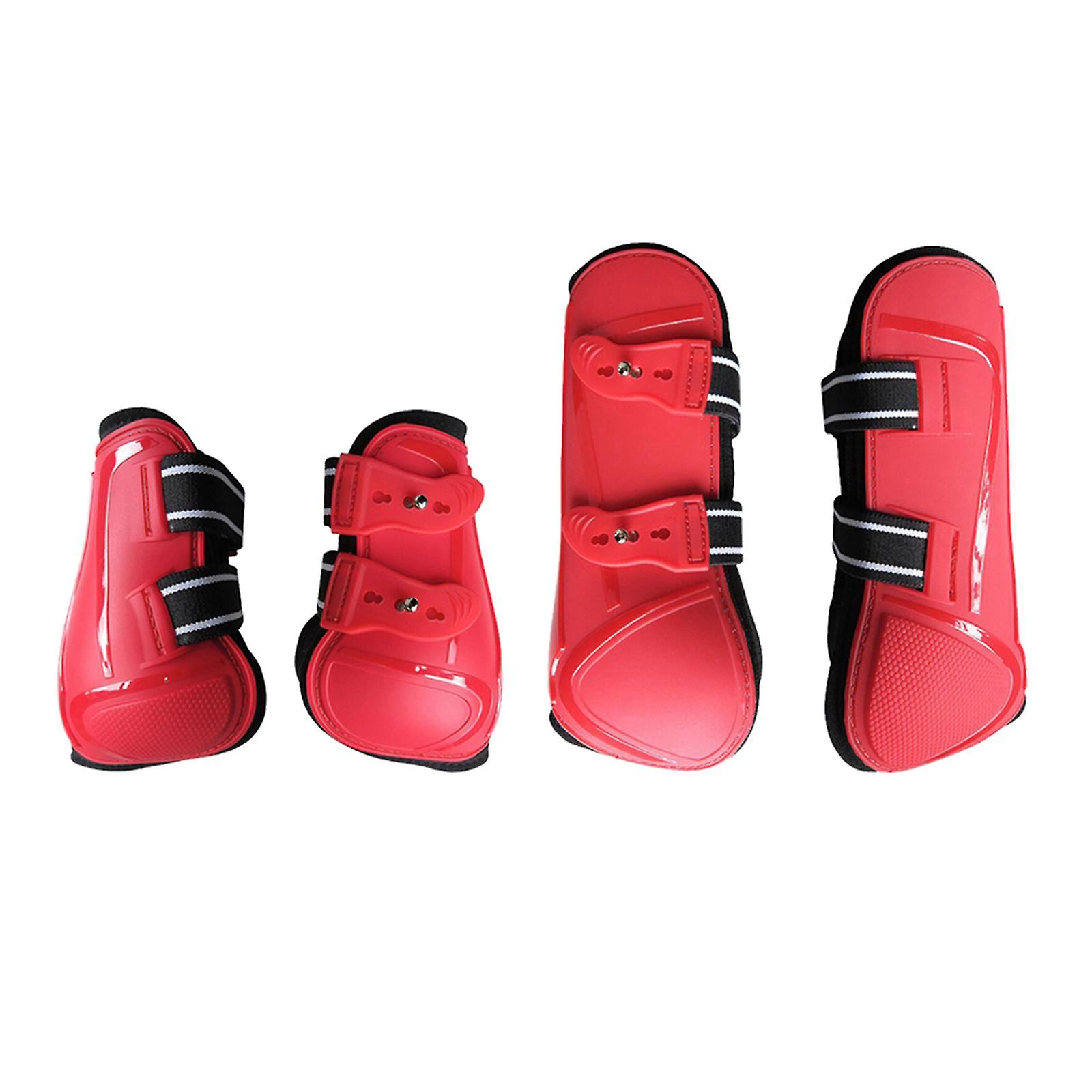 Pferdesehnengamaschen 4er Set Training Jumping Guards Schutzbandage Rot M