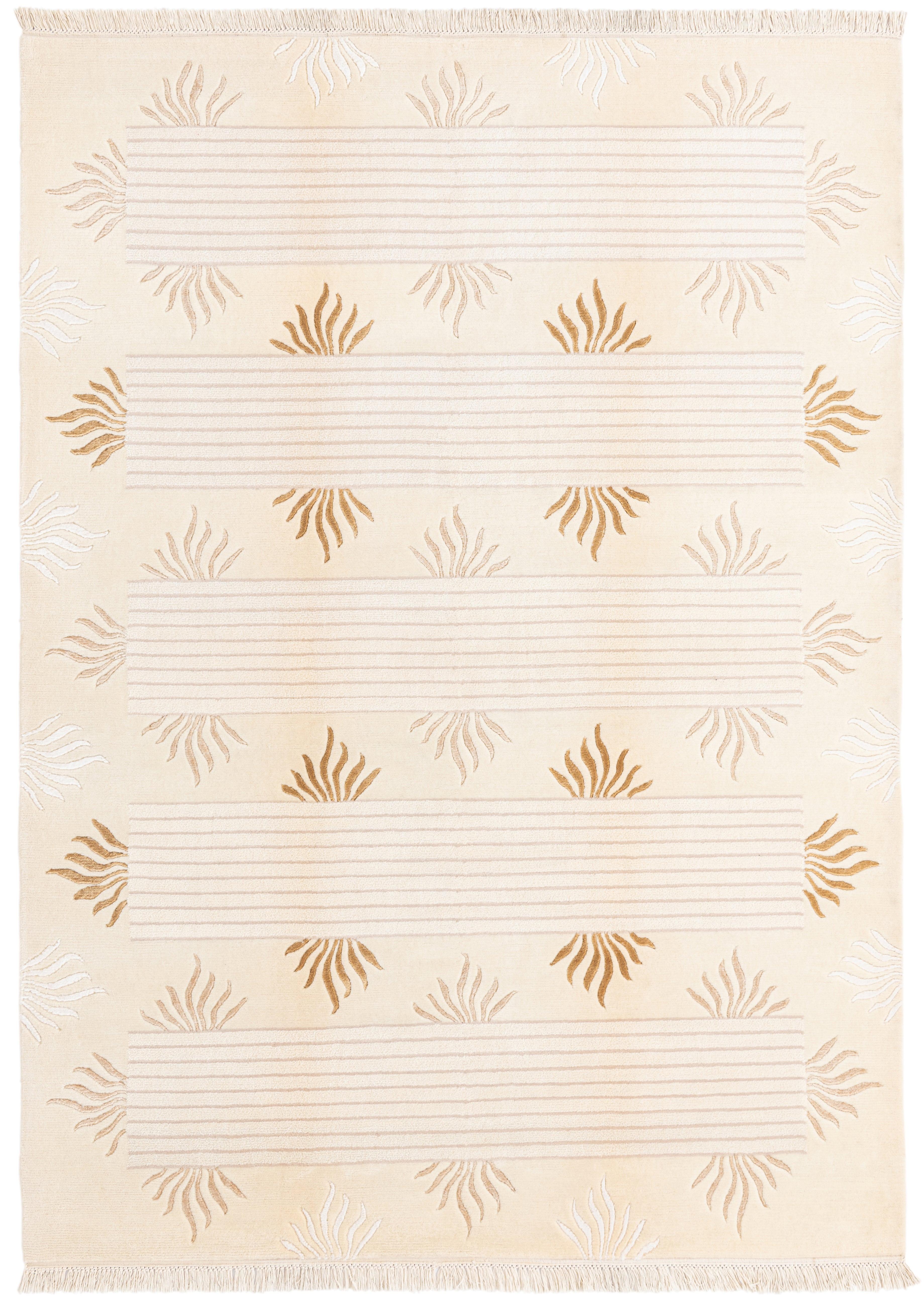 Hadorn Darya-Tappeto indiano 170x239 con telaio a mano crema India