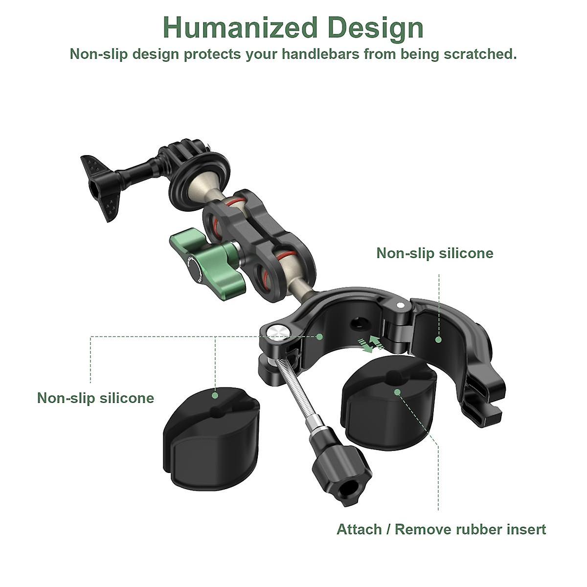 Motorcycle Bicycle Bracket Double Ball Head Arm for 12 Action Camera Accessories