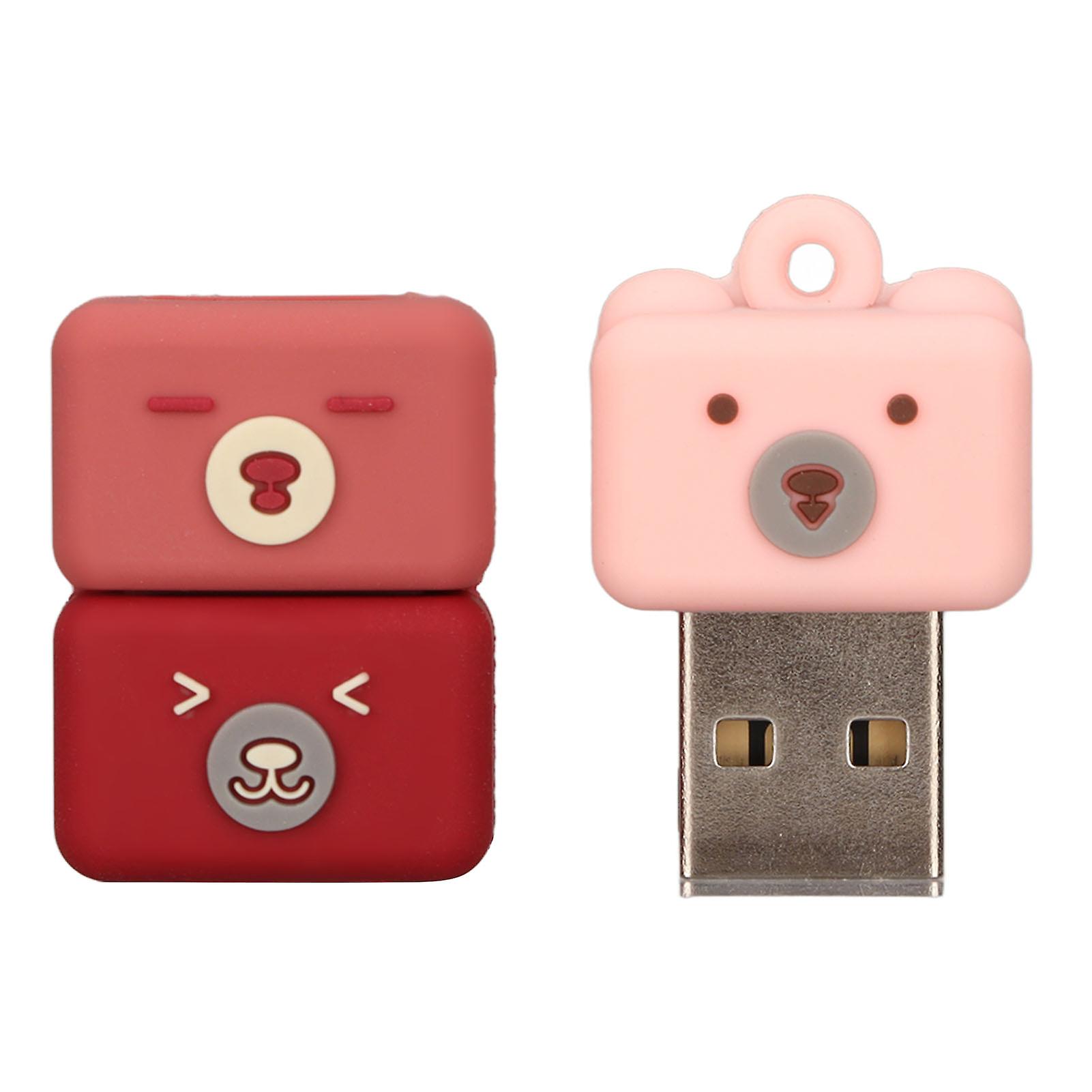 Cartoon Bear USB Flash Drive 64GB Plug and Play Shock Resistant USB2.0 U Disk
