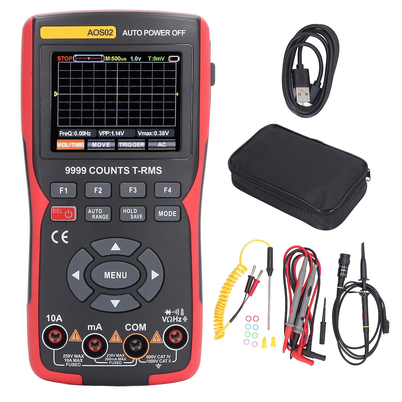 Handheld Portable 2 in 1 Oscilloscope Multimeter Digital Electrical Tester with Dual Fuse for Accurate Diagnostics and Measurement