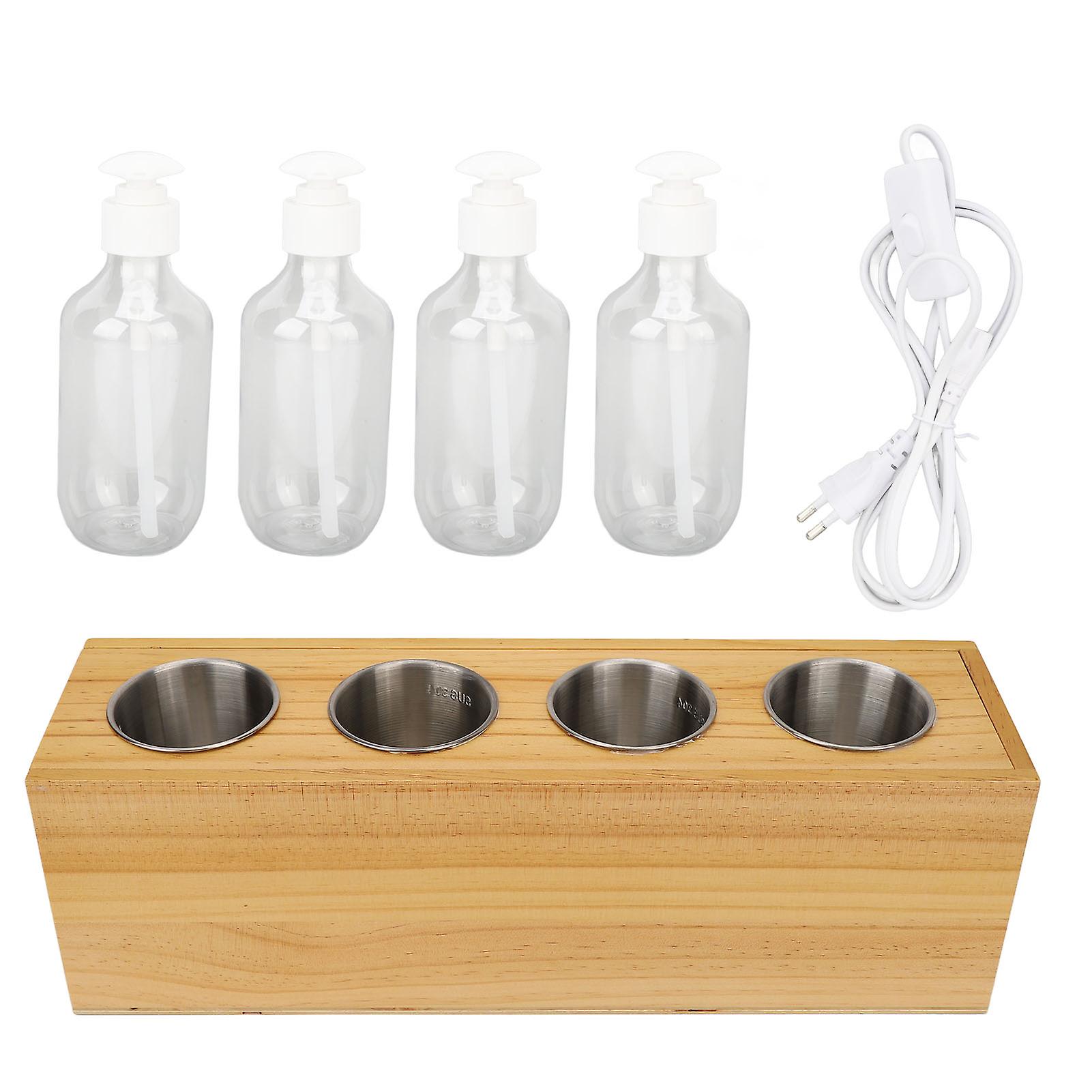 Chauffe-huile de massage 4 bouteilles, température constante, chauffage rapide, chauffe-lotion amovible, prise UE 110-240 V