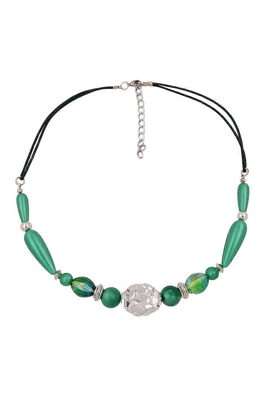 Necklace Silky-green Chromcolour Beads - Gl01085