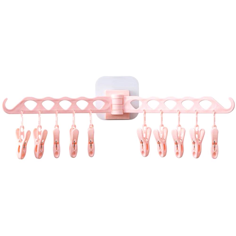 Sticky Rotating Multifunctional Hanger Wall-mounted Portable with 10pcs Clips New