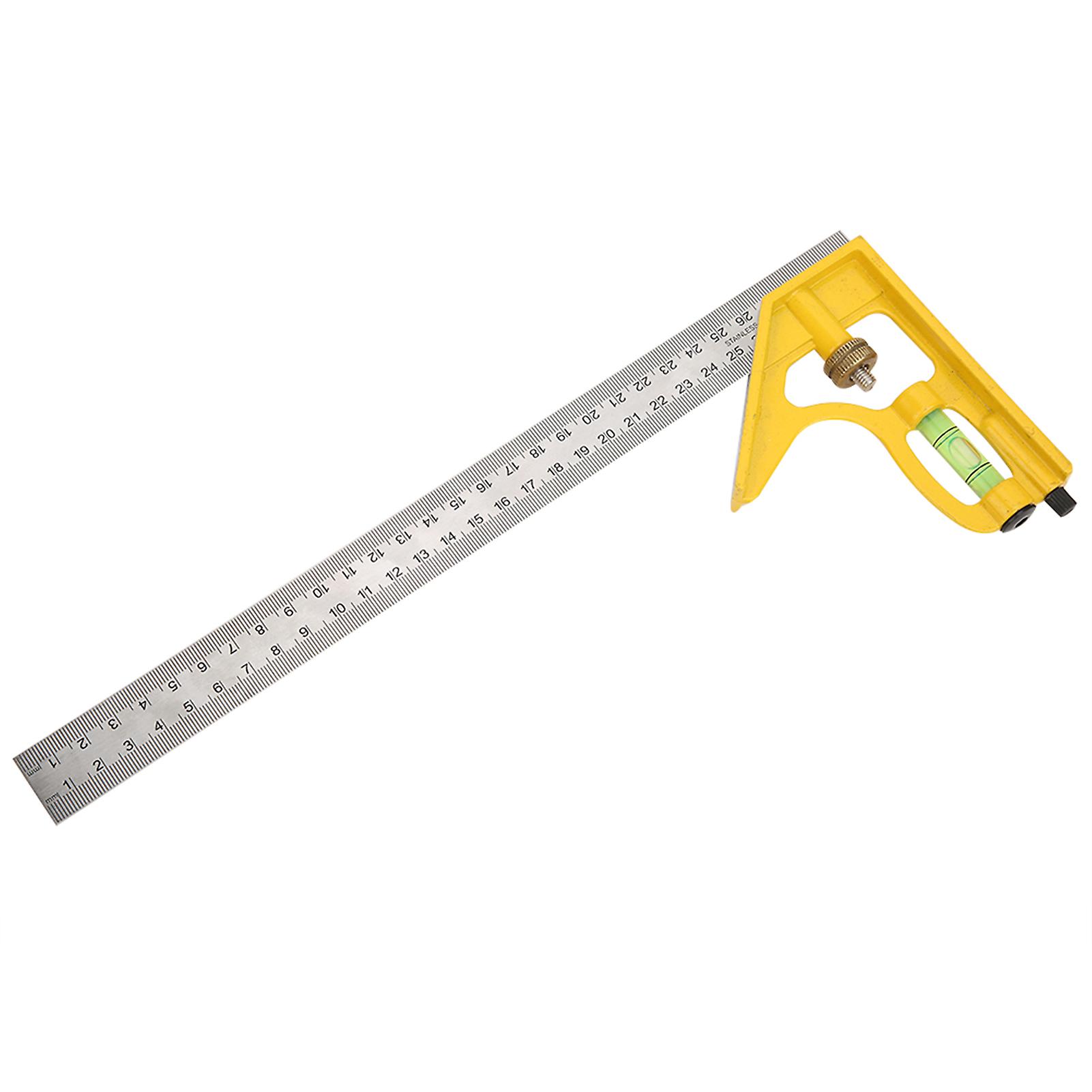 Risegun Combination Square Combination Square 300mm Adjustable Right Angle Measuring Ruler with Level