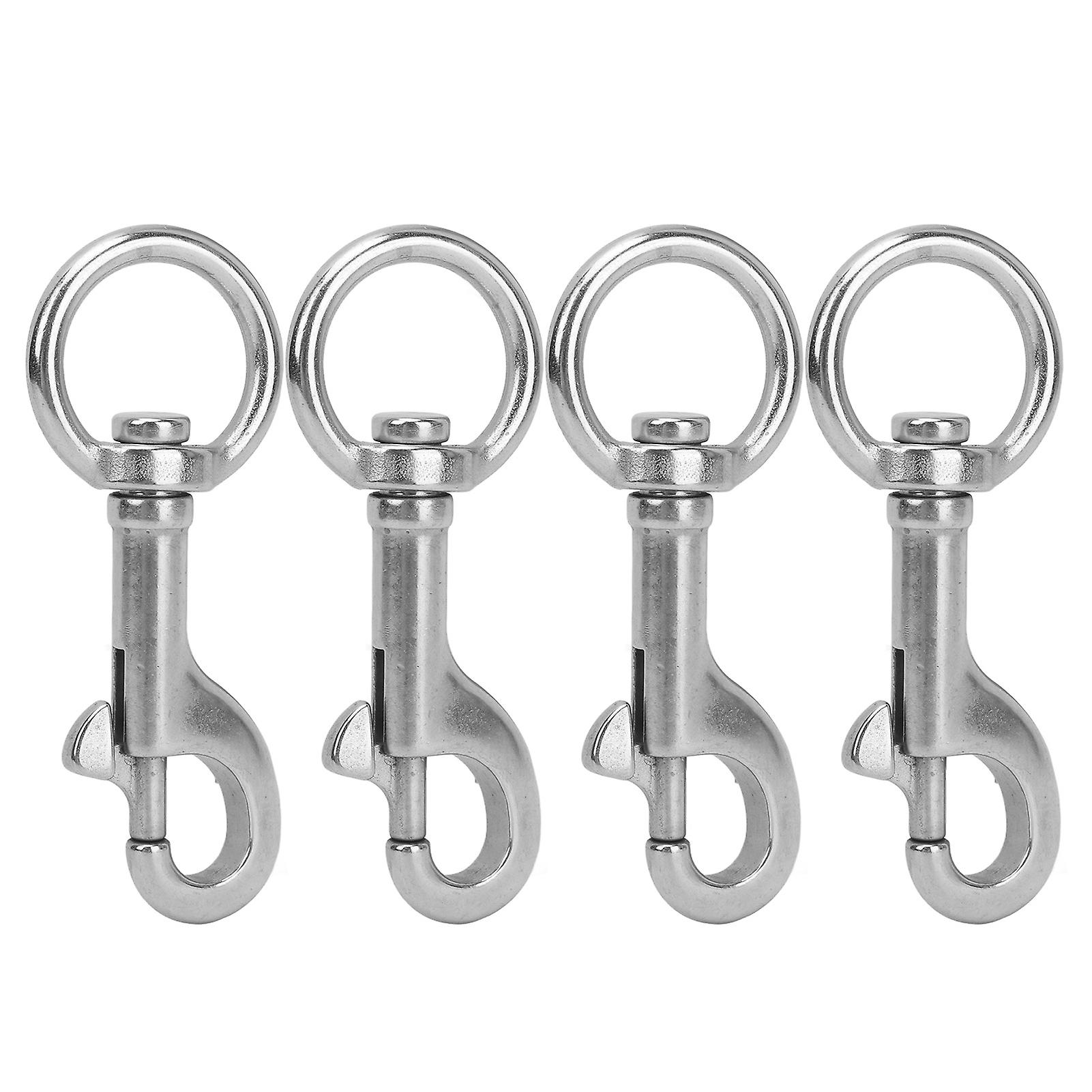 Lot de 4 mousquetons à œil pivotants en acier inoxydable 316 de qualité marine pour plongée sous-marine, pour navire, 4#