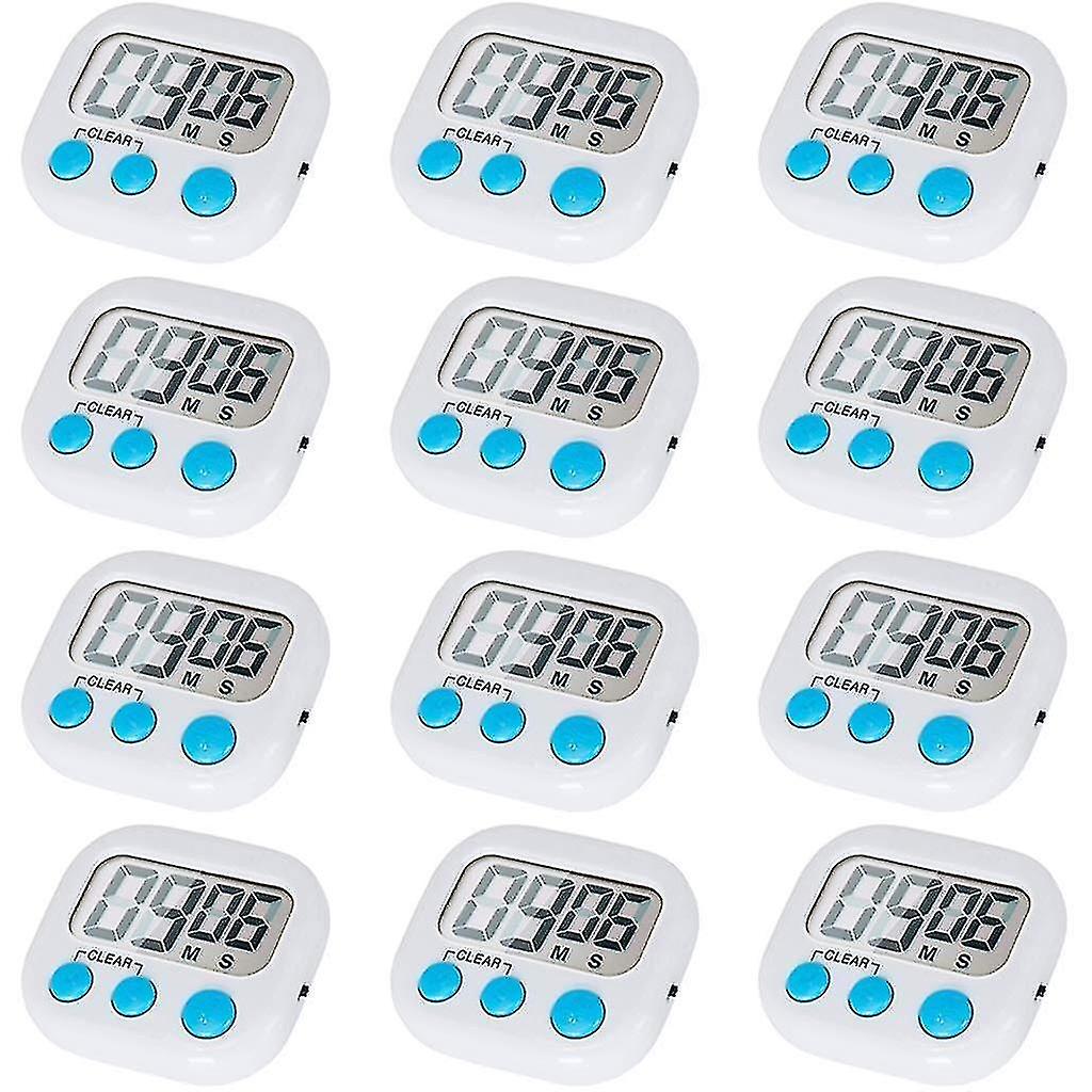 12 Pack Digital Kitchen Timer With On/off Switch Loud Alarm