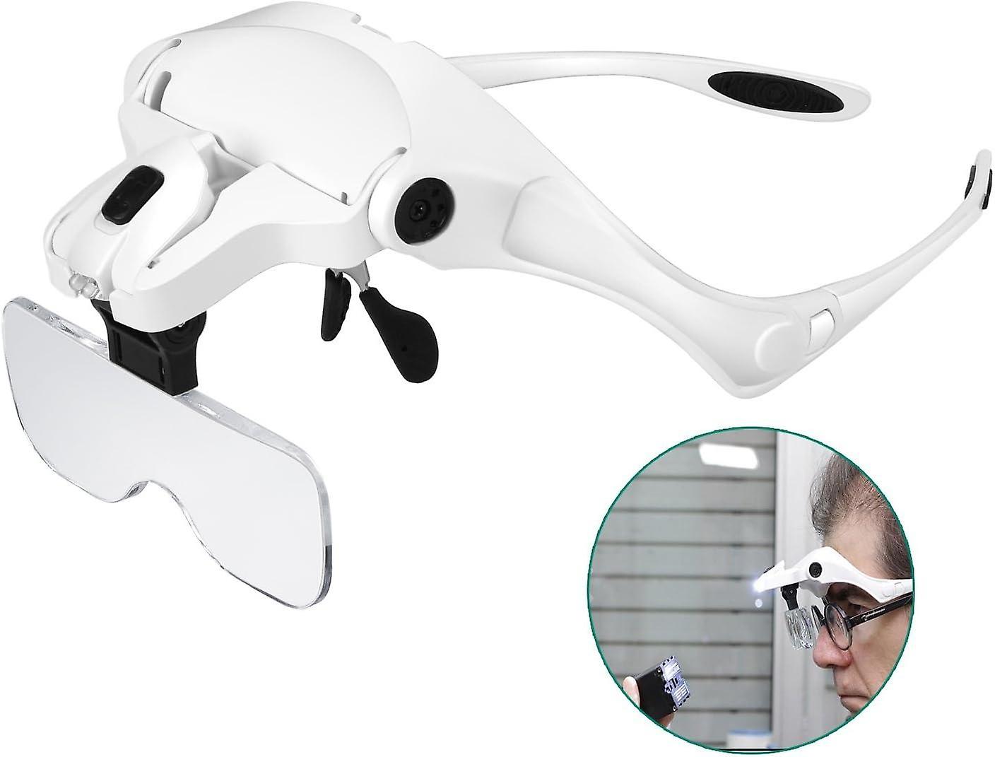 Bezel Magnifier with 2 LEDs - Rightwell Illuminating Magnifier Frontal Magnifier for Reading, All Pr