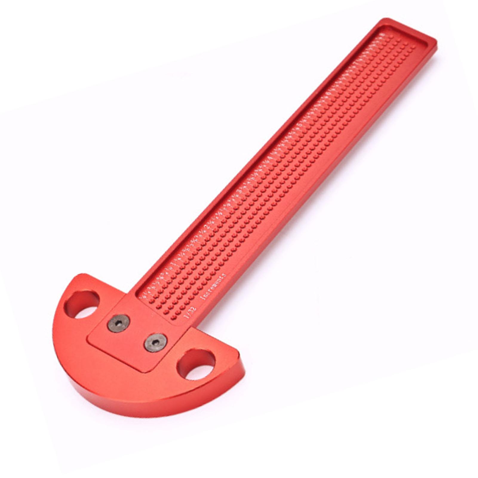 Aluminum Alloy T Square Ruler: Woodworking Scriber & Hole Positioning Marking Tool for Drafting