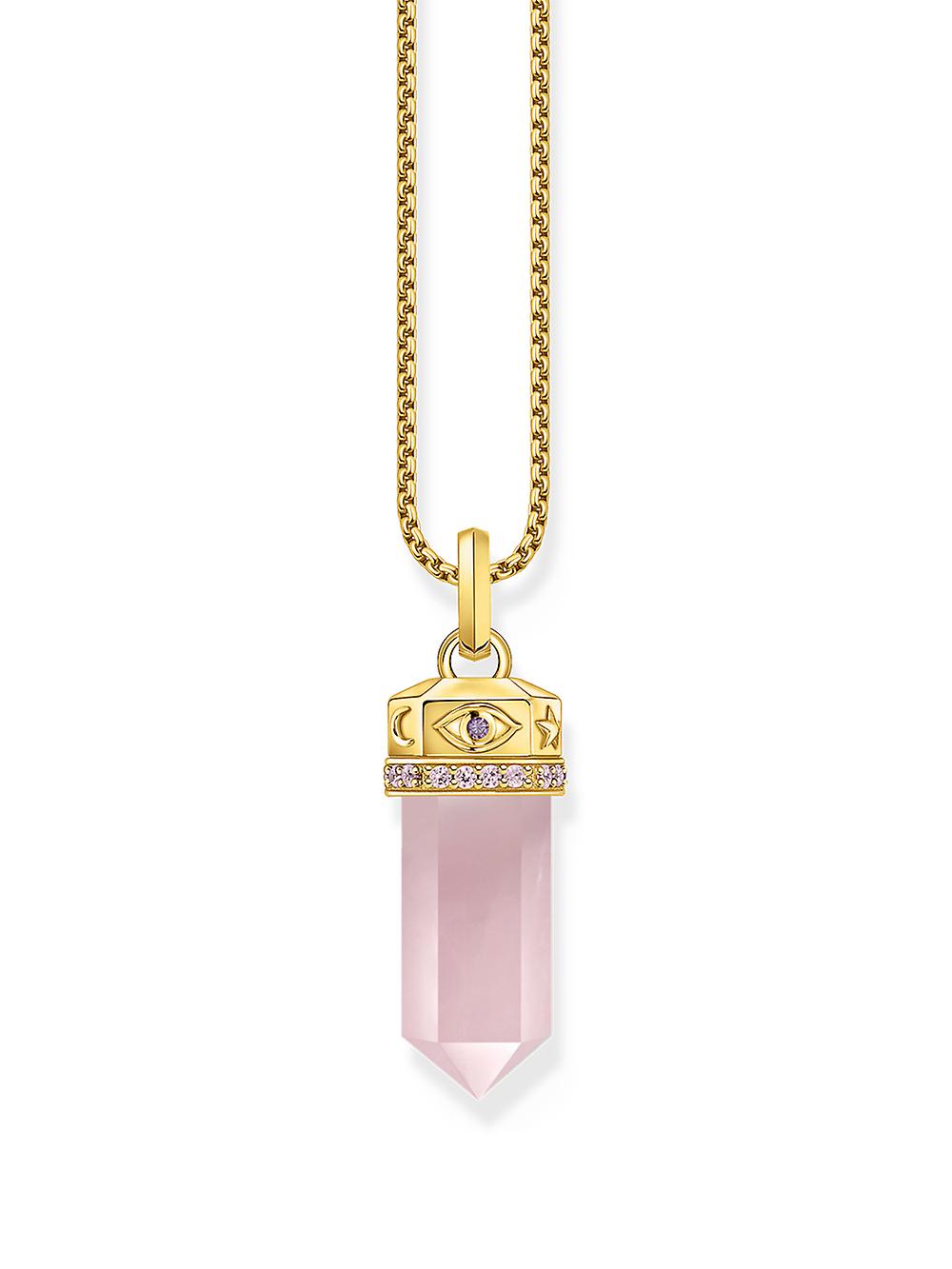 Thomas Sabo PE955-995-9 Gold Plated Pendant with Rose Quartz