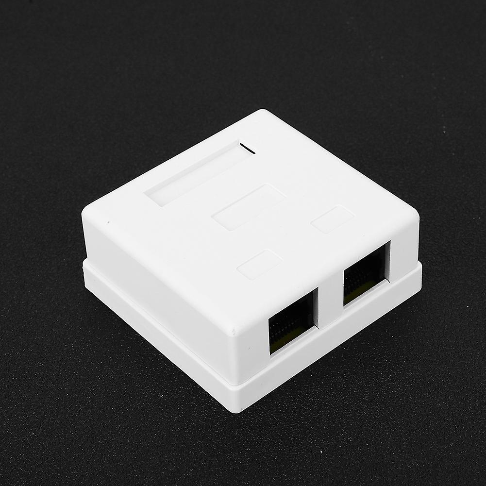 RJ45-8P8C Cat 6 Dual Port Desktop Network Junction Box 27x59x60mm