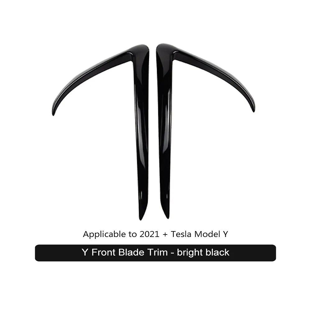 لتسلا موديل Y 2 قطعة ملحقات تقليم الشفرة الأمامية تسلا موديل Yfront بليد الملحقات ماتي ألياف الكربون الديكور الخارجي