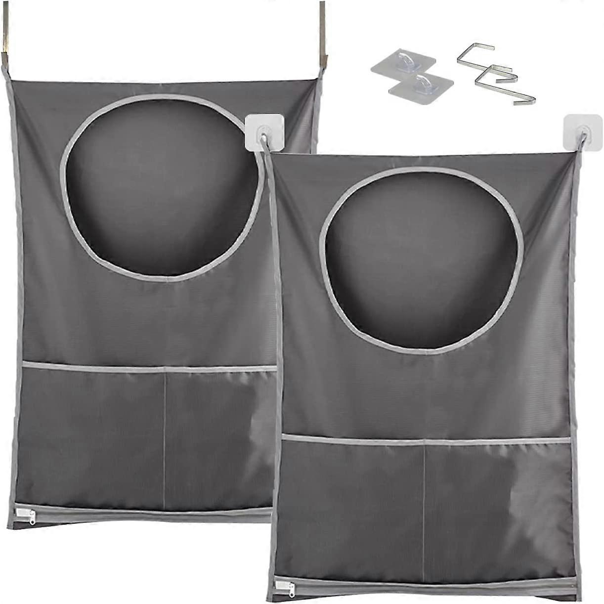 2 hanging storage baskets for clothes or toys
