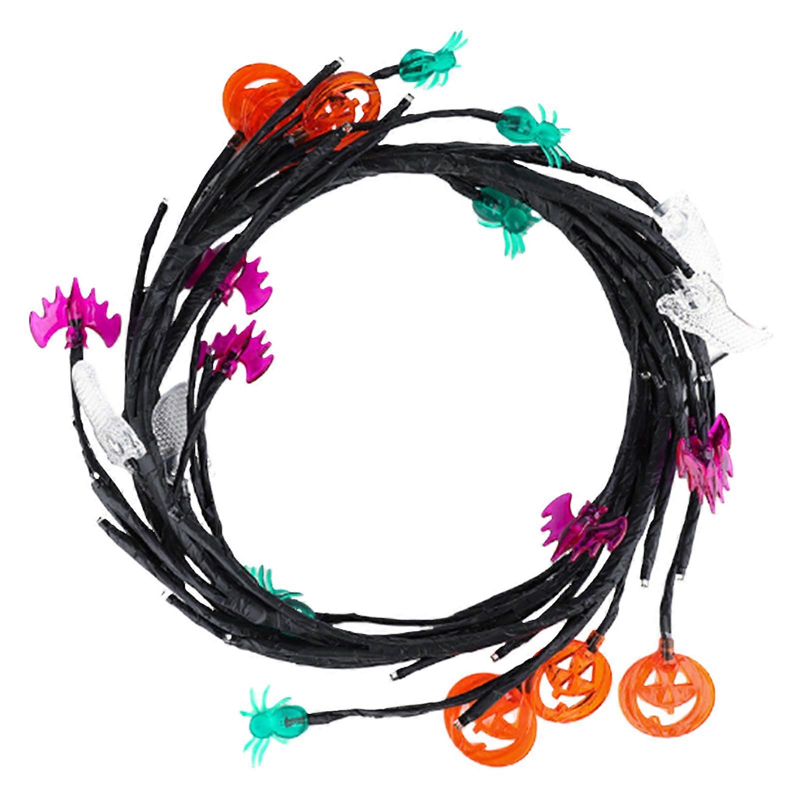 Willow Vine Twig Decor Garland with Bats Pumpkins Timer Function Flexible Branches DIY Shape 8 Light Modes LED Halloween Lights
