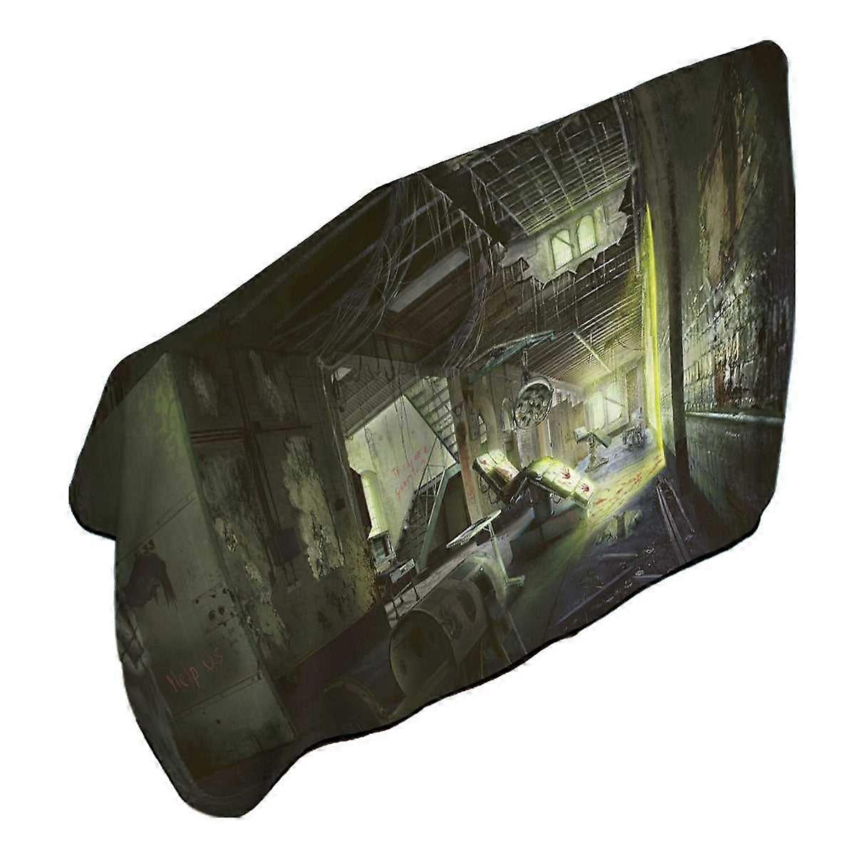 Scary Horror Asylum Scene Microfiber Beach Towel