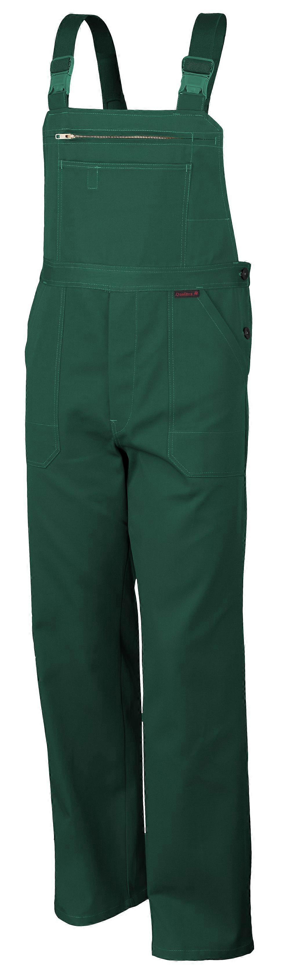 Qualitex Latzhose 61937a_grün - favorite Latzhose - Arbeitshose aus reiner Baumwolle (BW 320 g)