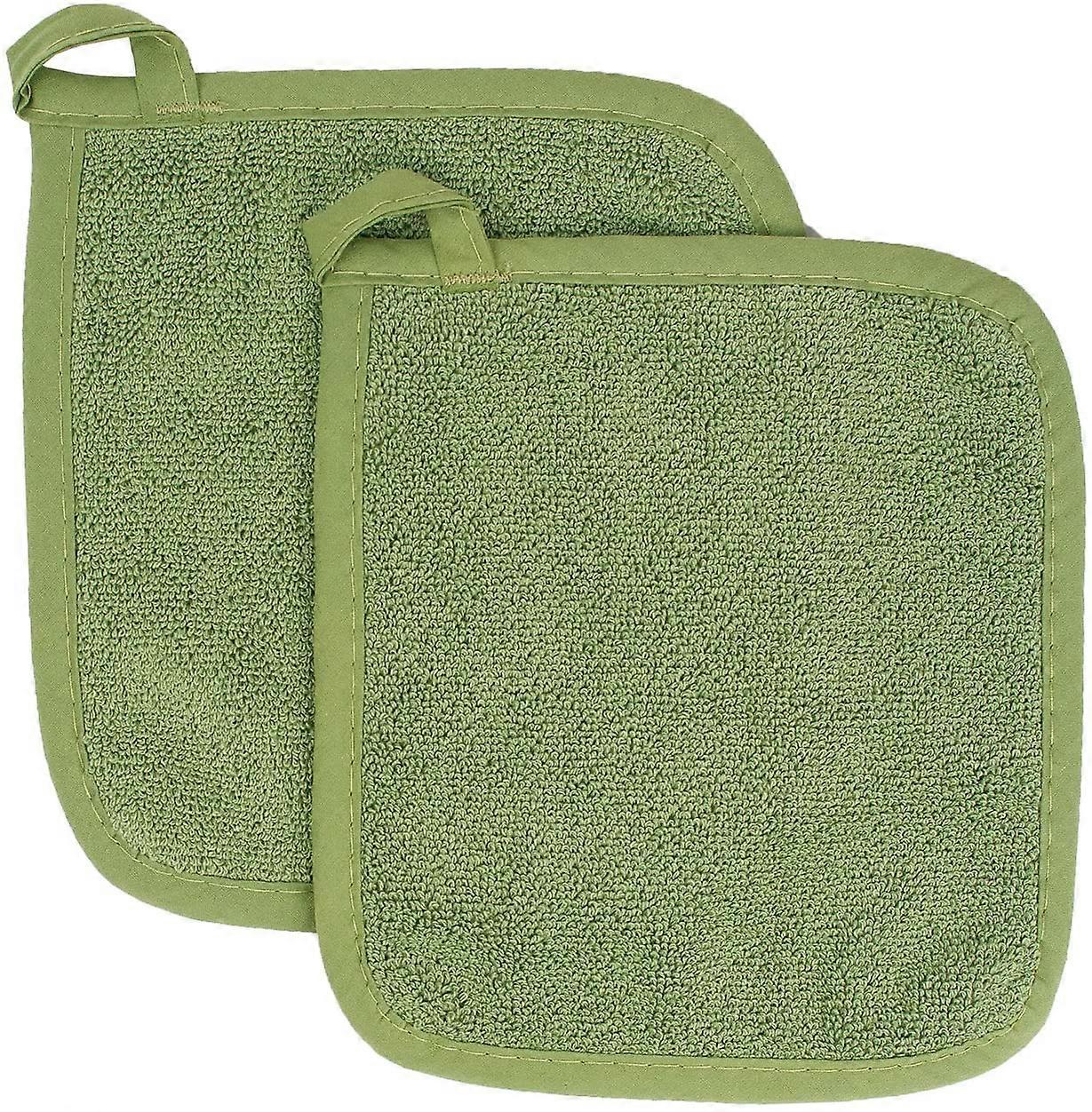 Cotton Terry Cloth Pot Holder Set, Kitchen Hot Pad, 2-Pack