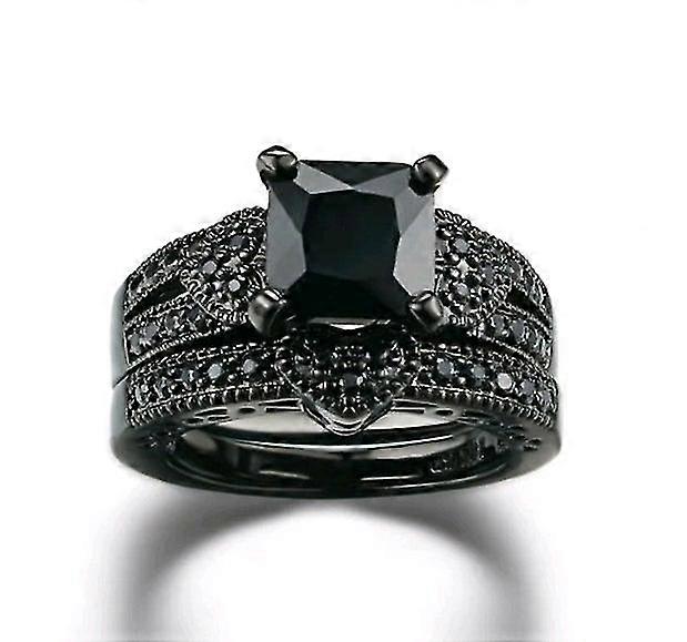 love heart black color ring