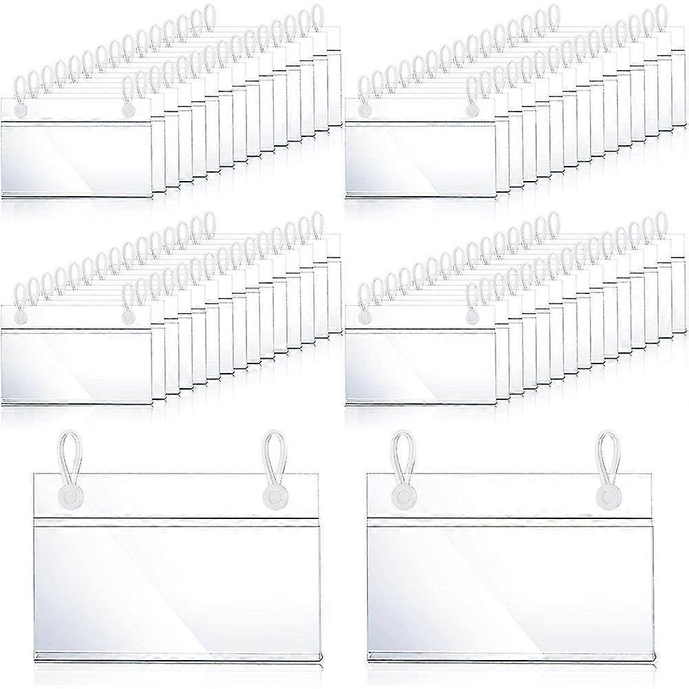 Plastic Label Holders Price Tag Ticket Hanger Clips With Easy Button Design Lock Closure For Basket