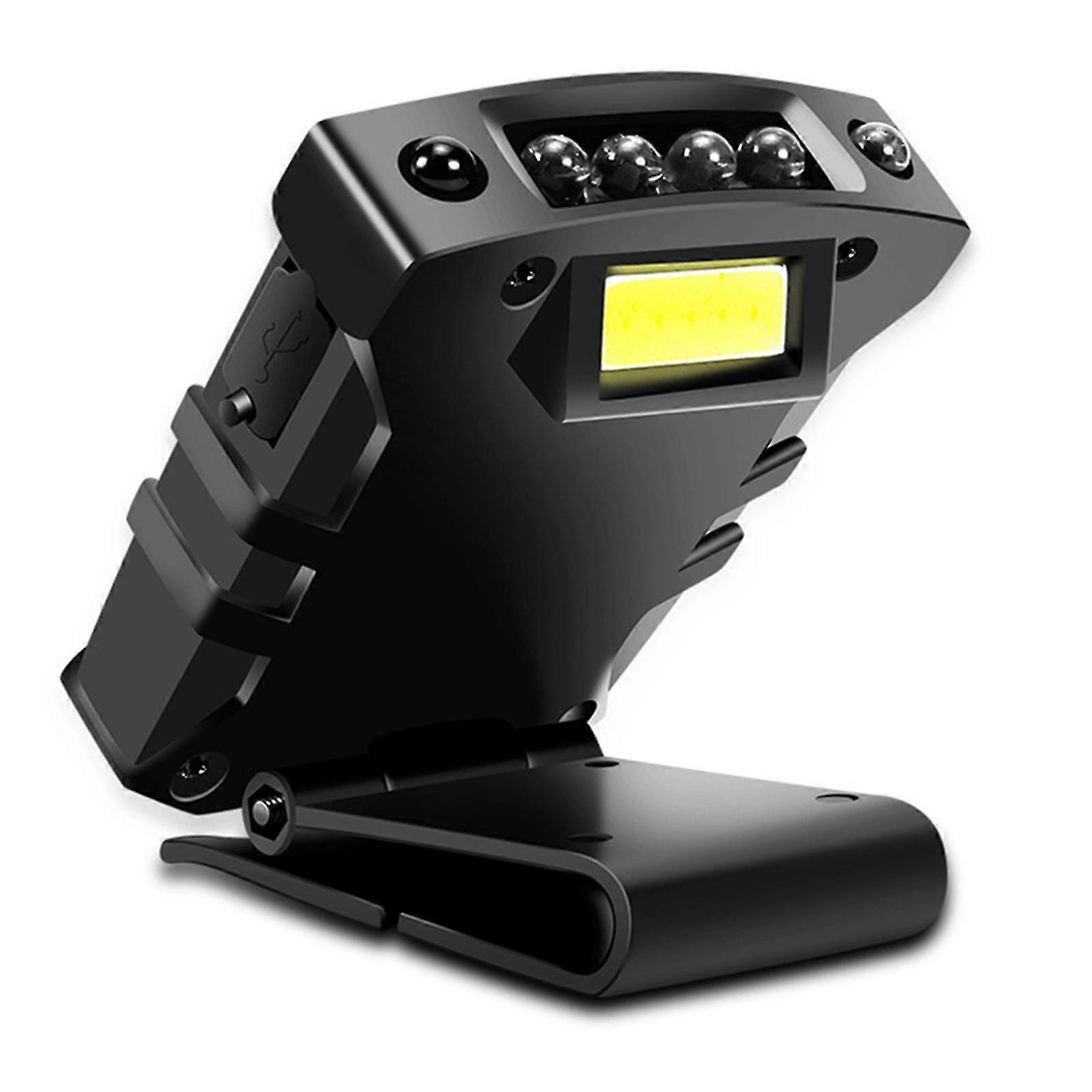6 Led Clipping Headlamp Rechargeable Sensor Cap Adjustable Hat Lamp Headlight Torch
