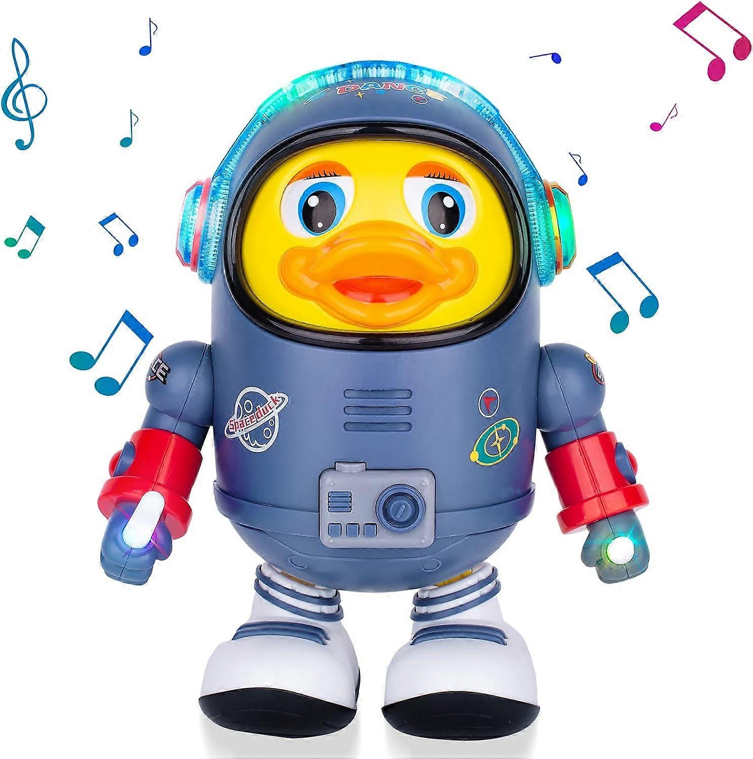 Electric Space Duck, Electric Toys with Lights and Sounds, Moving Walking Dancing Toys for Toddlers
