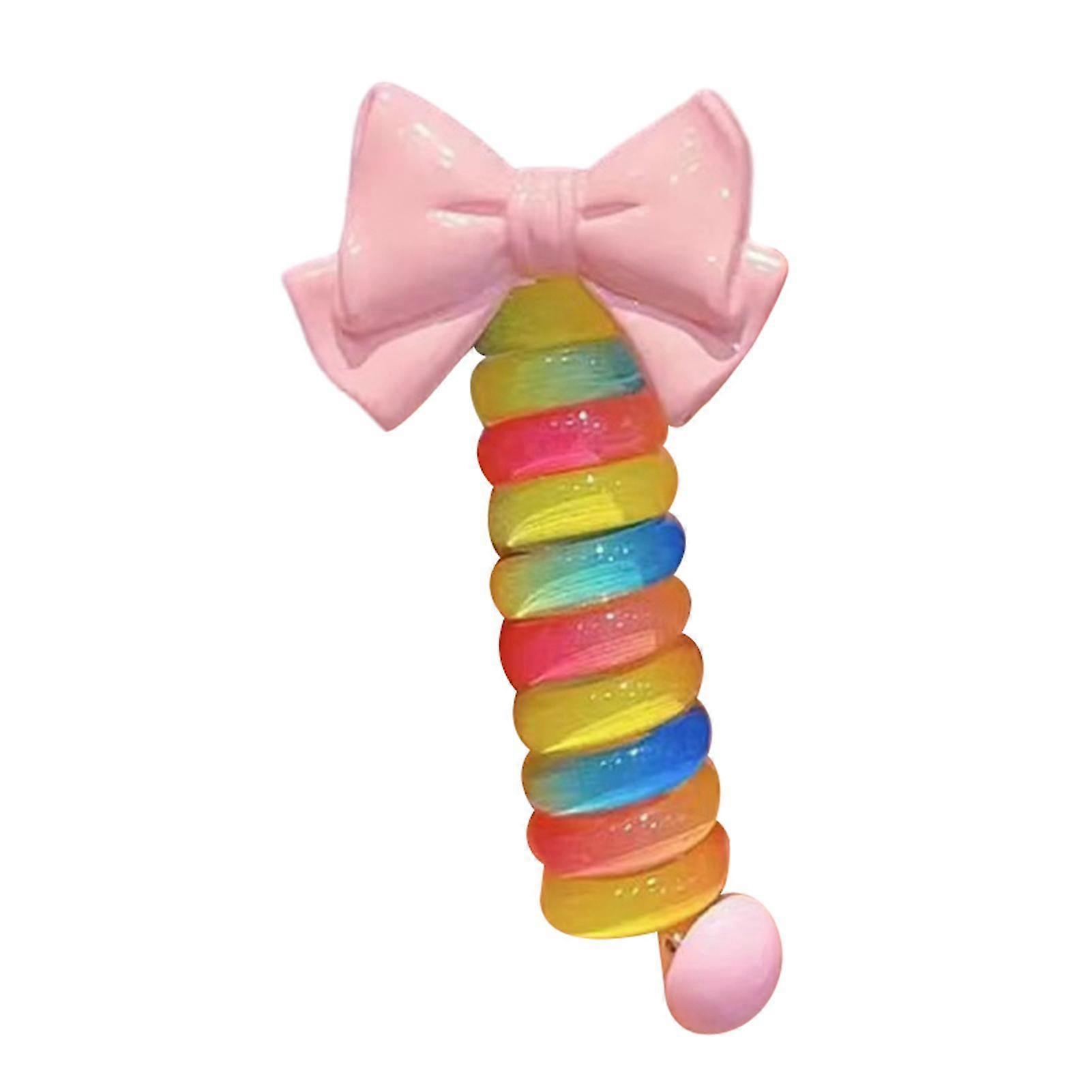 גומיות שיער חוט טלפון פפיון צבעוני של ילדה כלי עיצוב שיער DIY לשימוש חוזר לנשים גריל