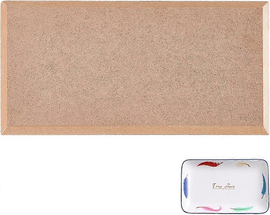 Rectangle Pottery Tools Ceramic Plate Forming Mold 7.8x3.9x0.59 Inch Density Plate Printing Blank Stripping Mud Plate for Photo Frame Project Work Tan