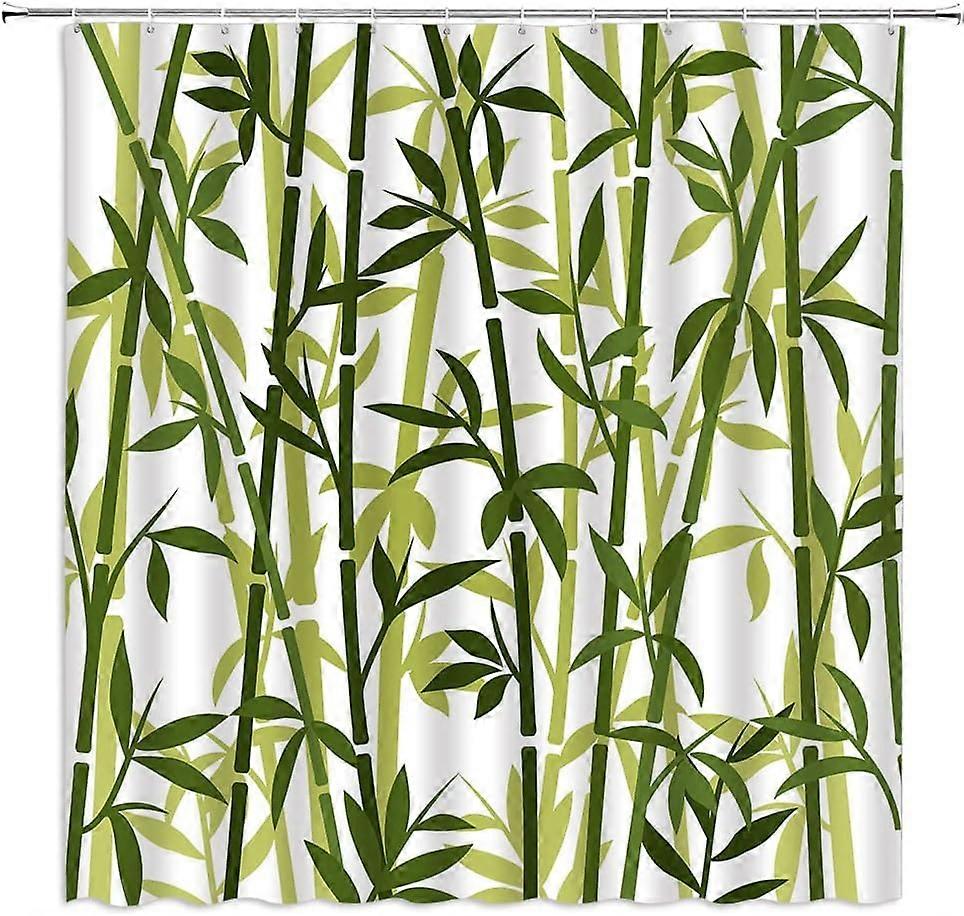 خمر الخيزران دش الستار الأخضر الأصفر مجردة الخيزران ورقة الرجعية الآسيوية اليابان النمط الصيني الحبر اللوحة الأبيض المنزل الحمام النسيج ديكور الستار 