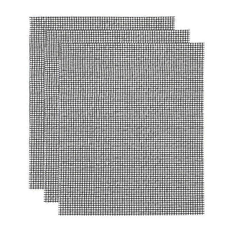 Bbq Grill Mesh Mat - Reusable Grill Accessories(3 Pieces, Black )
