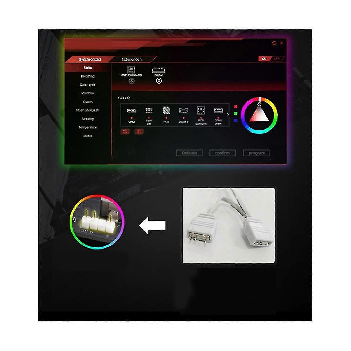 Case Fan Argb Blocks Color Triple Package Silent Pwm Temperature Control Speed Regulating Computer