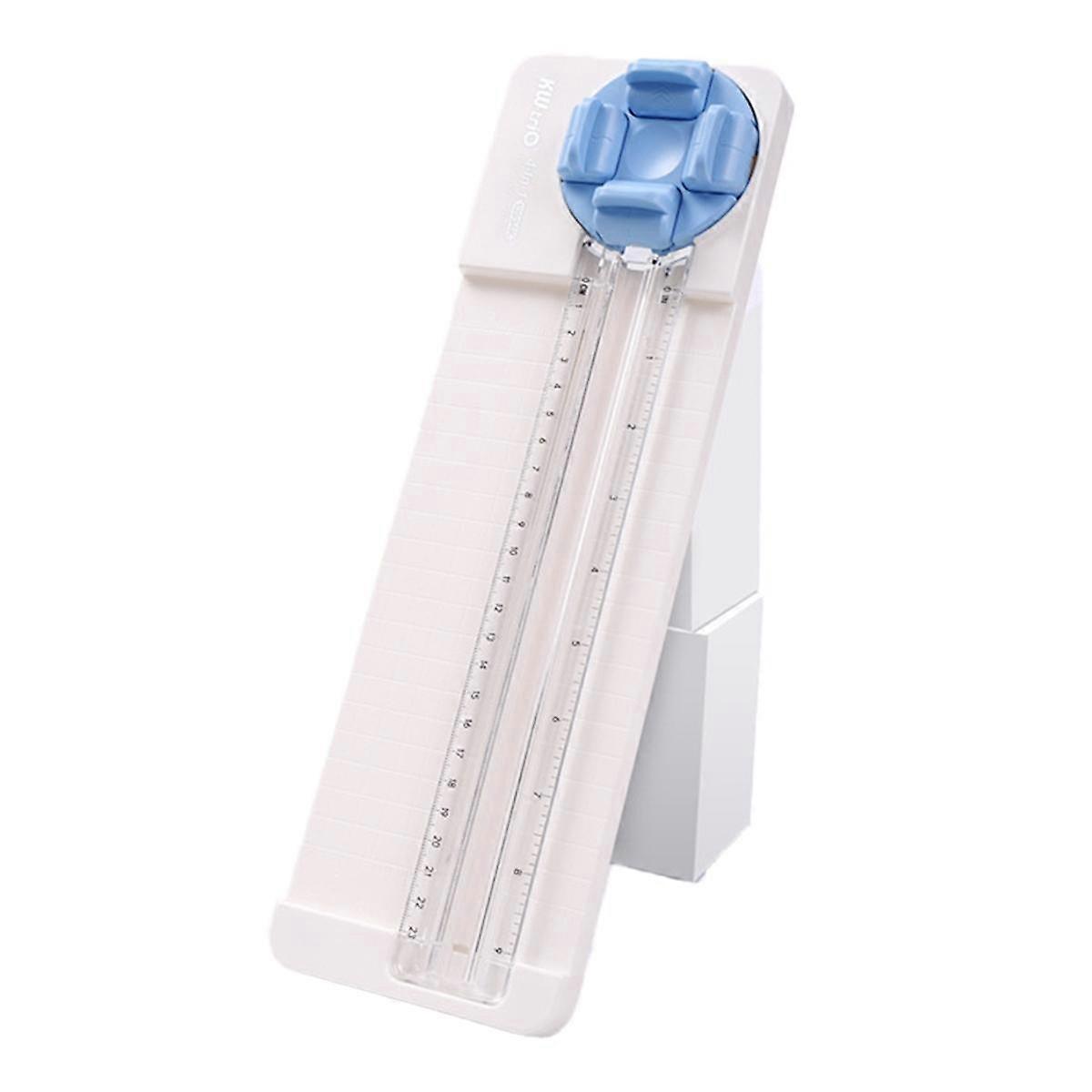 4-in-1 Paper Cutter Multi-Functional Knife Curved/Straight Photos Making Sliding Cutting Tool Blue