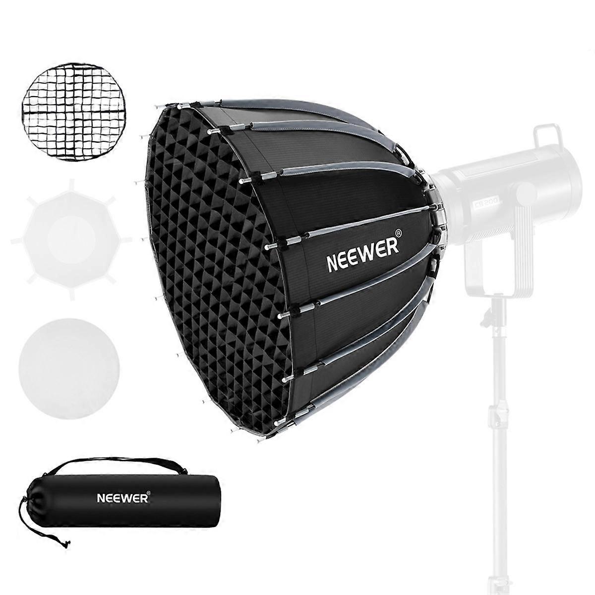 21.7 Inch 55Cm Deep Parabolic Nylon Alloy with Mesh Grille with Gusseted Pockets Quick Release Sof