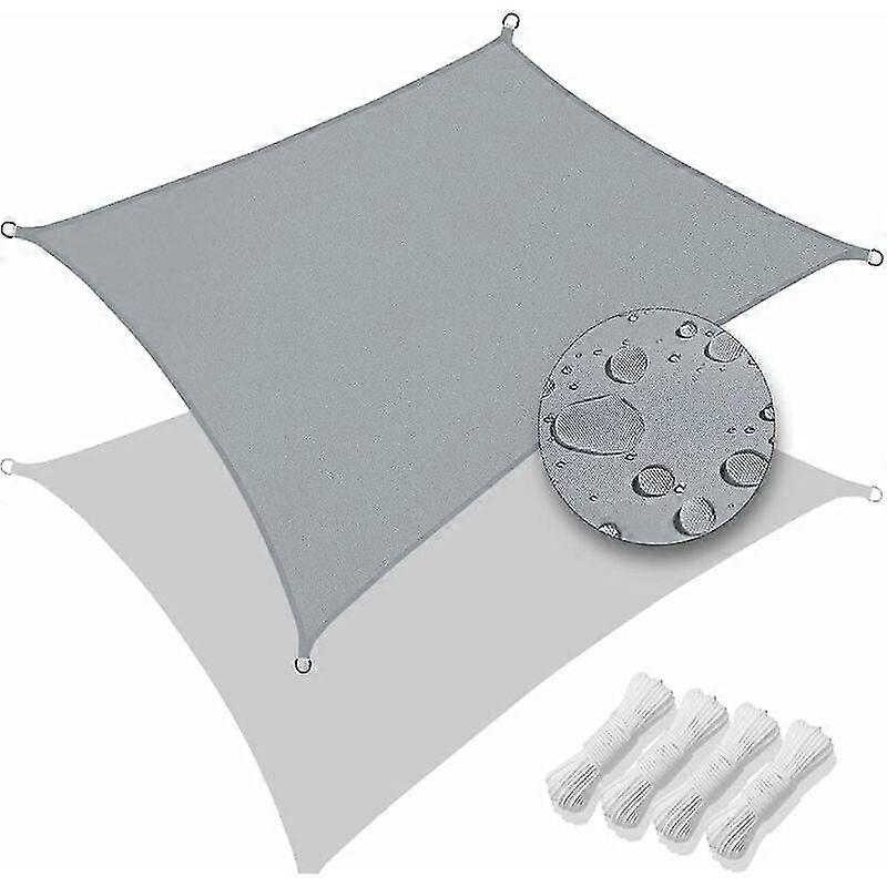 Rectangular Shade Sail Waterproof UV Protection 95% Polyester Resistant and Breathable for Garden Patio with Rope 3x5m Gray