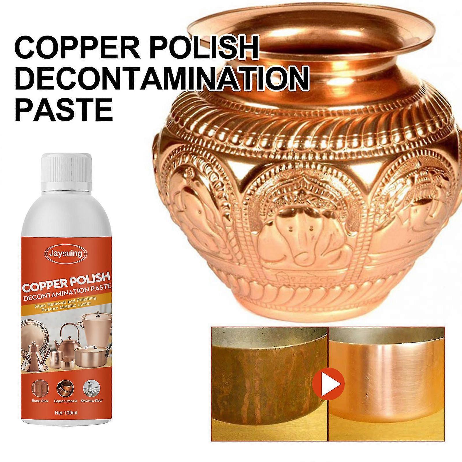 Nettoyant de polissage en cuivre et en laiton Nettoyant à conversion profonde Rust Remover, pour les clôtures Robinets Tuiles en acier colorées (300/200/100ml)