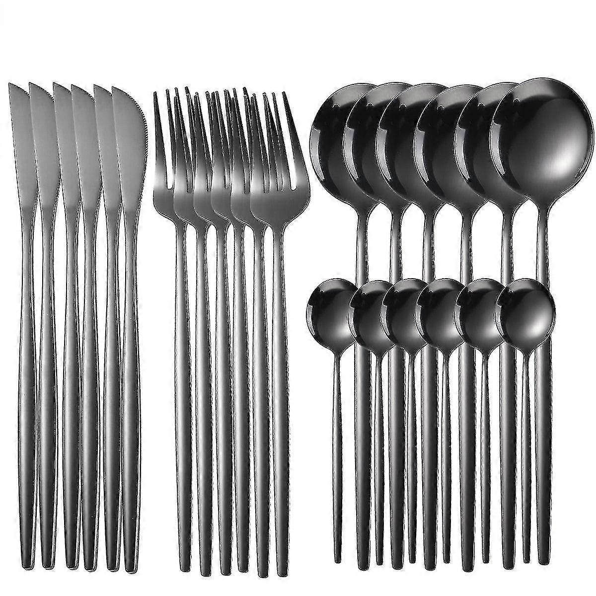 Gehobene Edelstahl Geschirr 24pcs GoldGeschirr Set Messer Gabel Löffel Geschirrspüler Safe Home Besteck Set Luxus Besteck