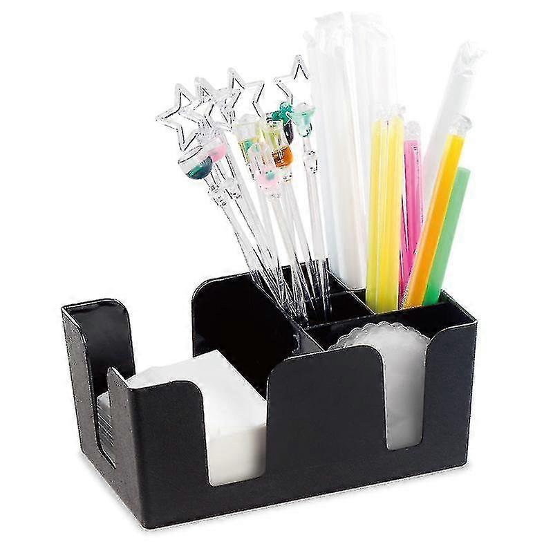 Plastic Classic Bar Caddy Black, Bar Storage, Bar Organiser, Bar Condiment Caddy, Napkin Holder, Str
