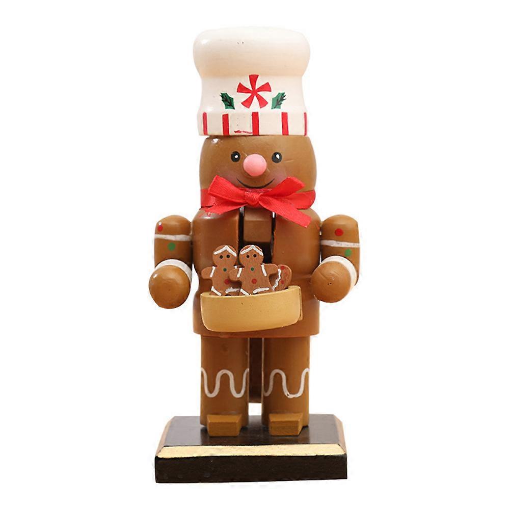 Christmas Wooden Nutcracker Ornaments Nutcracker Figures Toy with Santa Snowman Penguin Chef Puppet Desktop Ornaments