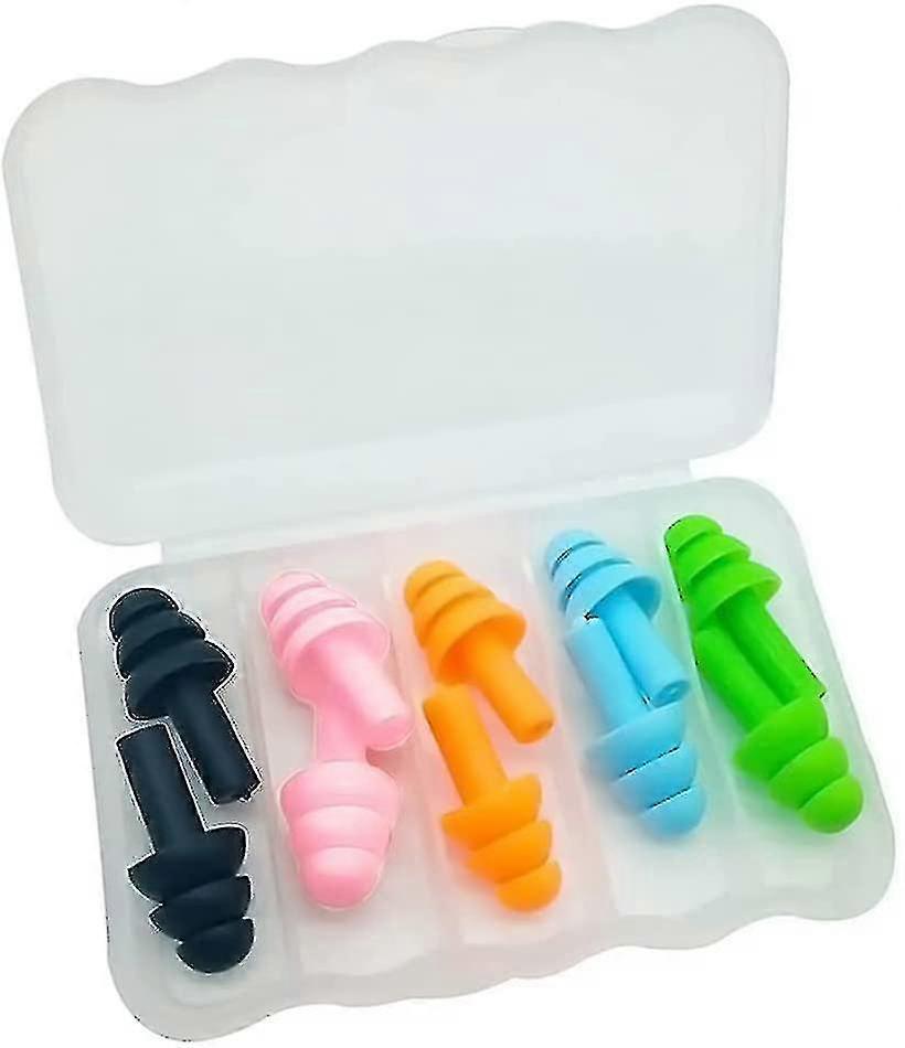 Ear Plugs,5 Pairs Resuable Earplugs Noise Cancelling Ear Plug For Hearing