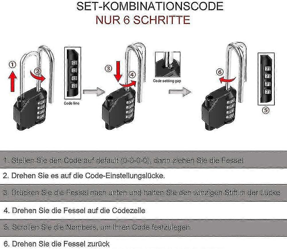 Combination Combination Lock [2 Pack] 4-digit Anti Rust Weatherproof Padlock