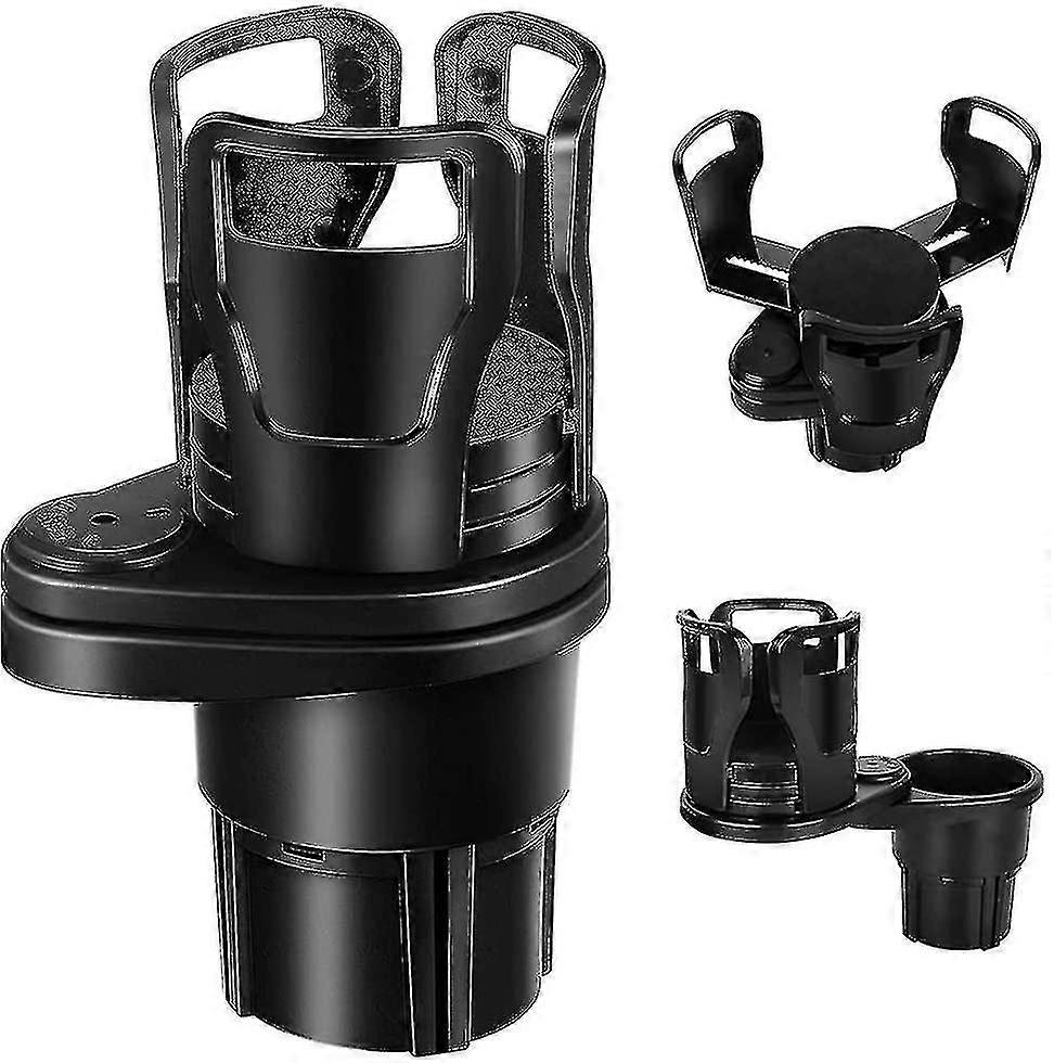 Car Cup Holder, Car Drink Holder, 2 In 1 Multifunctional Car Drink Holder, 360 Degree Rotatable Adjustable Double Bottle Holder