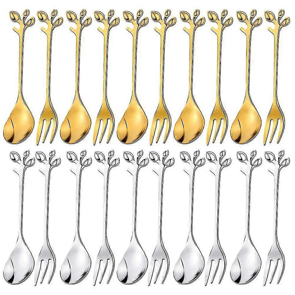Leaf Coffee Spoon,fruit Fork Tableware Set,for Kitchen Wedding