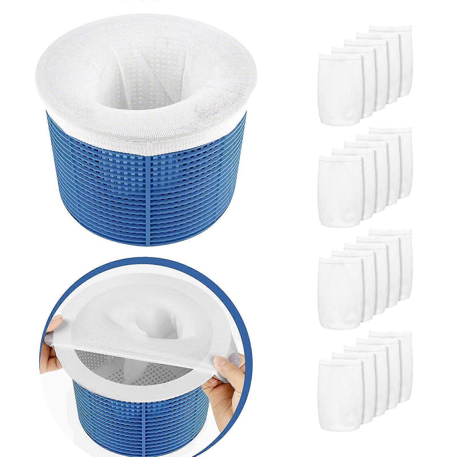 Pool Skimmer Socks, Durable Elastic Nylon Fabric Filters of Swimming Pools, White