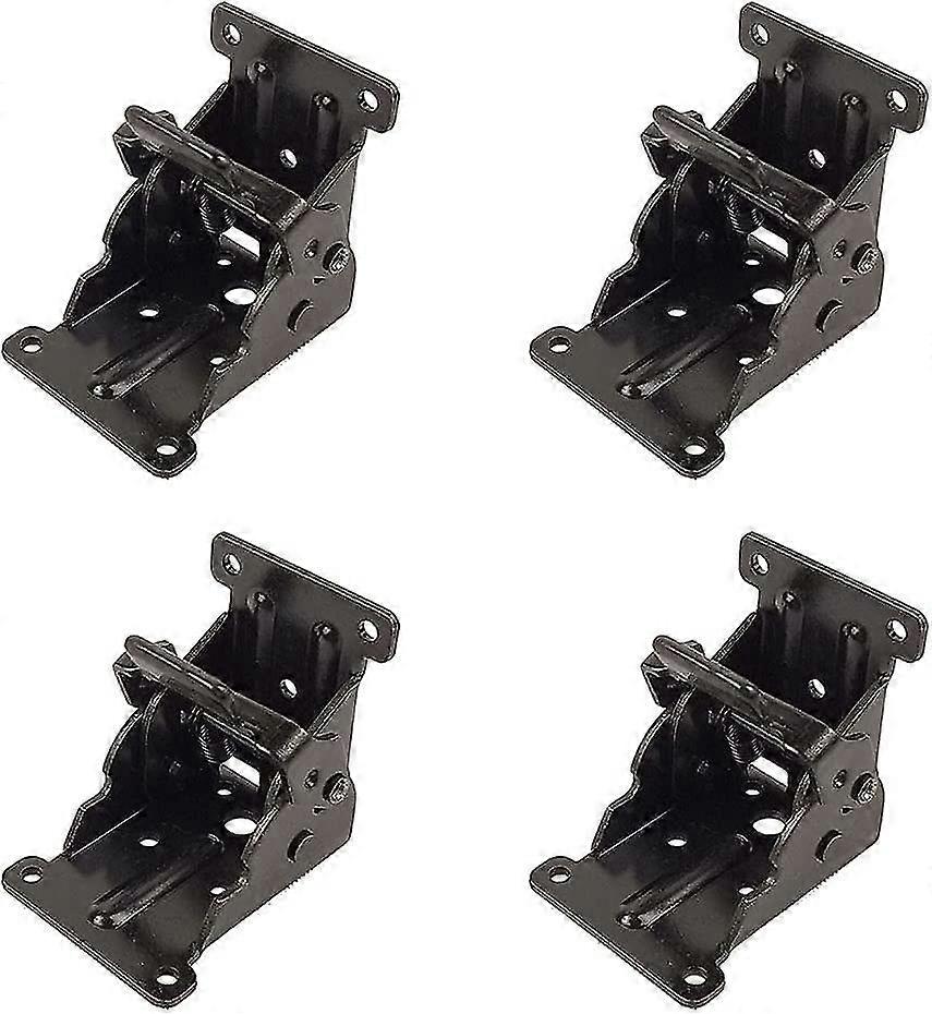 Self-locking Folding Hinge, 4 Pcs Kitchen Cabinet Folding Hinge, Sheet Steel 90 Degree Leg Folding Hinge, Locking Extension Table Folding Shelf Bracke