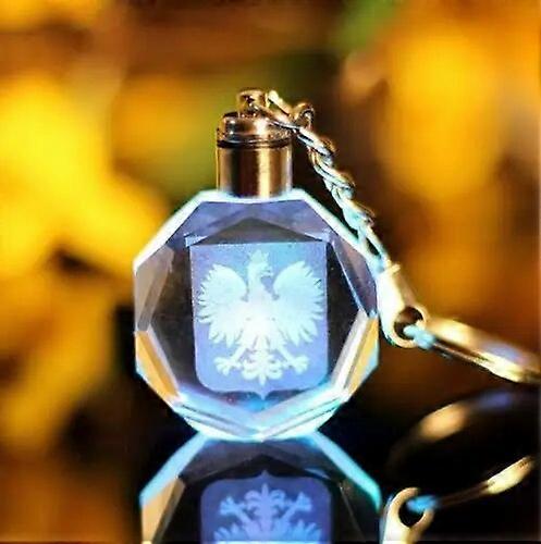 LED Russian Federation Eagle Emblem Laser Engraved Crystal Key Chain Keychain Souvenir Gift Styling Personalized Key Chain