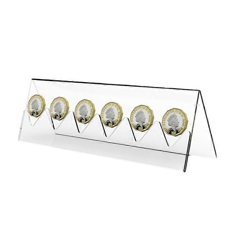 6-Slot Clear Acrylic Commemorative Coin Display Rack Holder Stand for Collector KAESI