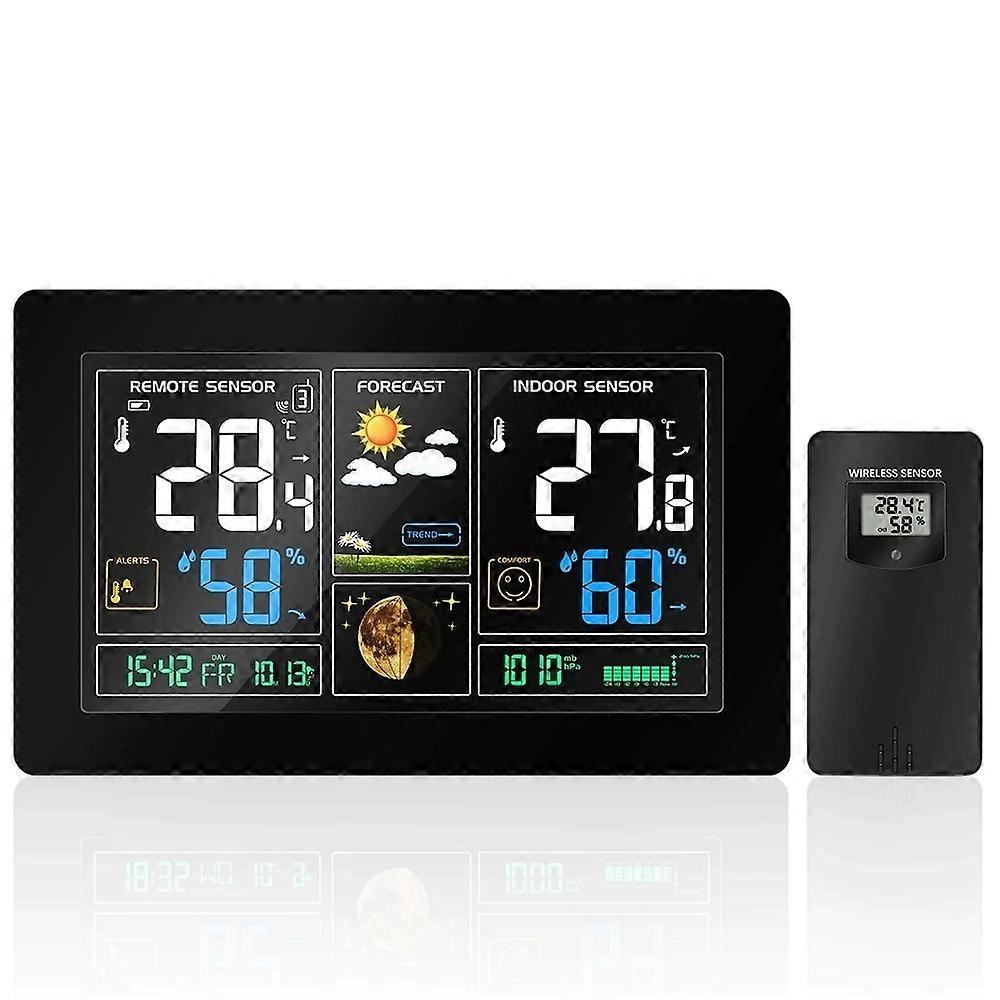 Digital Display wireless weather station indoor outdoor sensor Thermometer hygrometer Forecast bedside clock