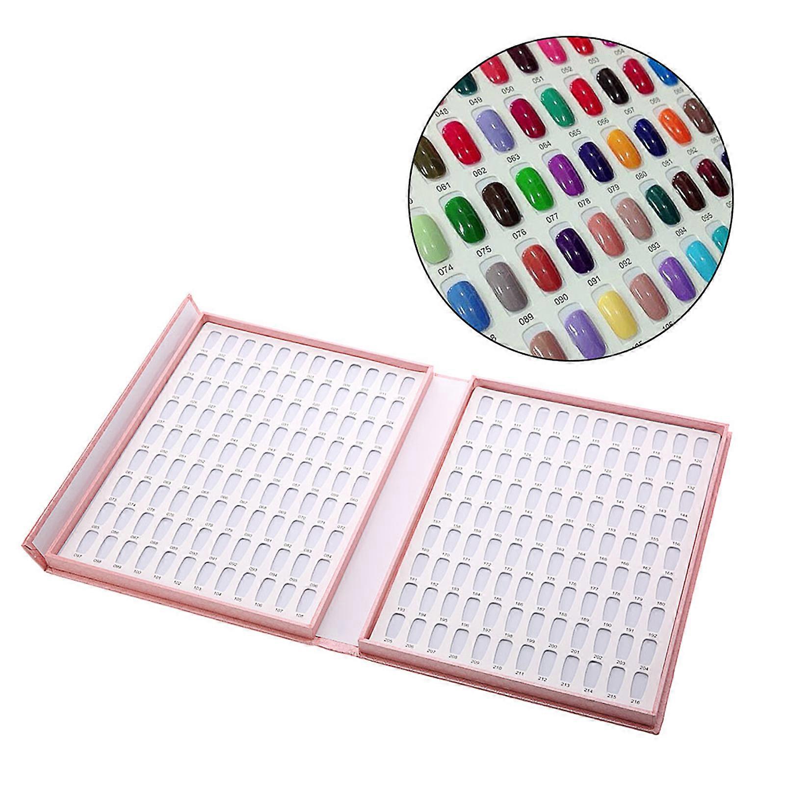 Nail art embedded color card box nail art color card display board pink 216 colors