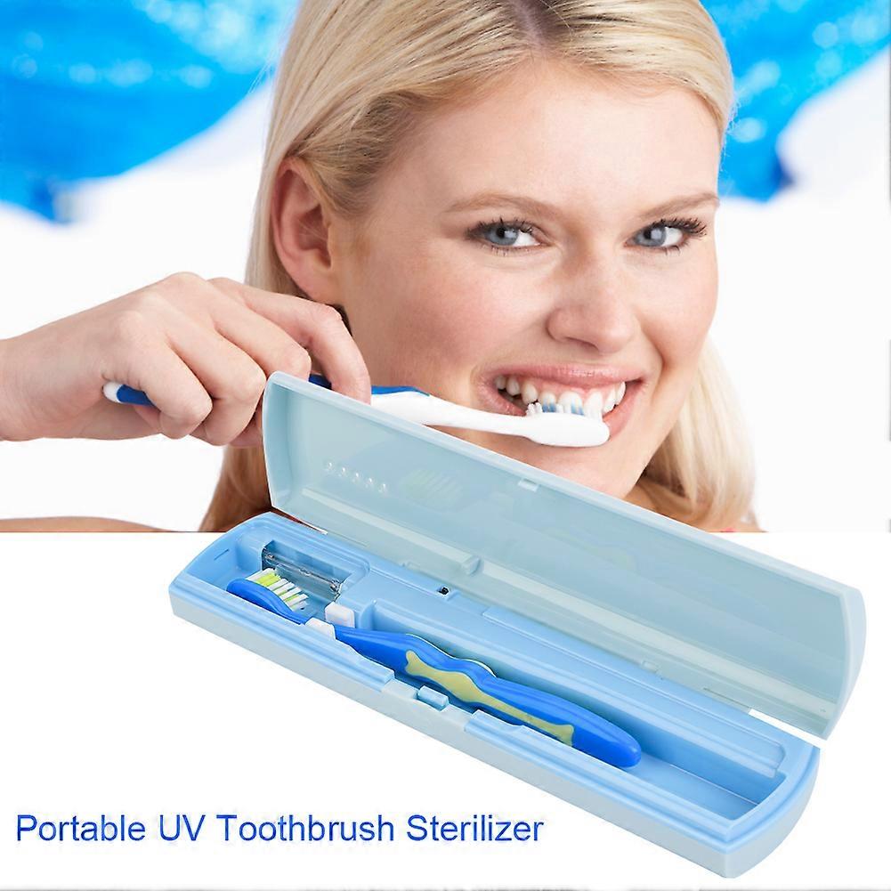 USB / Battery Charging Antibacteria UV Light Portable Toothbrush Sterilizer Cleaner Blue